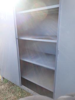 METAL CABINET,  2-DOOR, HEAVY DUTY, WITH SHELVES (NO CONTENTS)