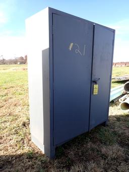 METAL CABINET,  2-DOOR, HEAVY DUTY, WITH SHELVES (NO CONTENTS)