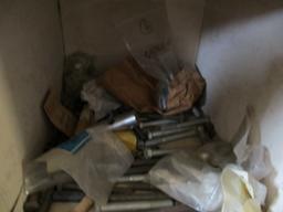 CONTENTS OF WOOD SHELF,  BEARINGS, NUTS, BOLTS, SPRINGS, SEALS, LIGHT SWITC