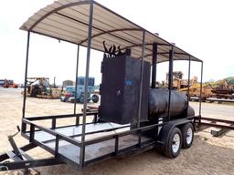 2020 HOMEMADE PORTABLE SMOKER TRAILER,  16', COVERED, TANDEM AXLE, SINGLE T