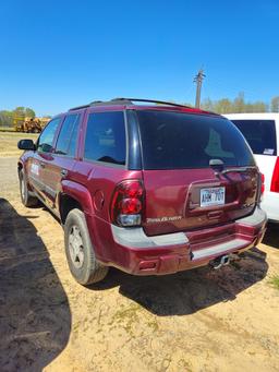 2004 CHEVROLET TRAILBLAZER SUV, 221,943+MI  4.2 V6, GAS,2 ROW SEATS, PS, AC
