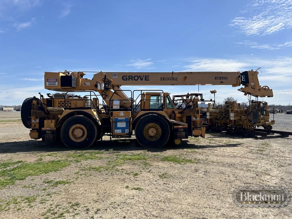 GROVE RTR58D ROUGH TERRAIN HI-RAIL CRANE, 8952 hrs  BRIGADE CAMERA SYSTEM,