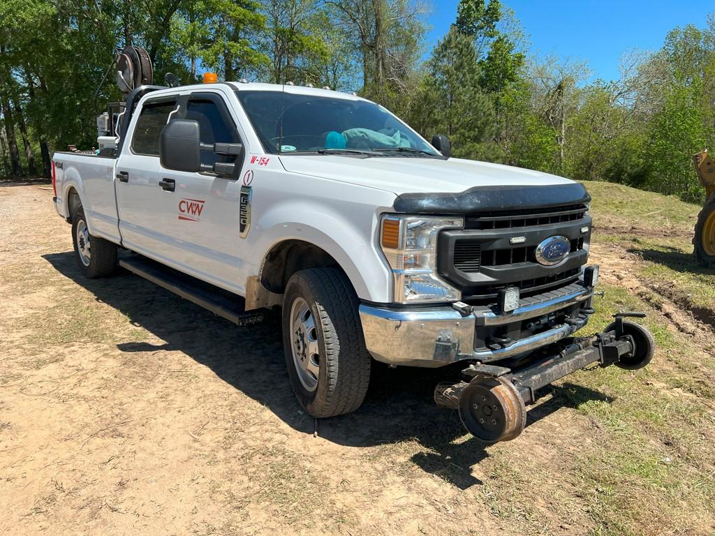 2021 FORD F350XL TRUCK, 75,339 Miles,  HIRAIL, CREW CAB, 4X4, GAS, AUTO, PW