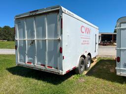 2010 CM ENCLOSED TRAILER,  16', TANDEM 6,000LB AXLES, BALL HITCH, SIDE DOOR