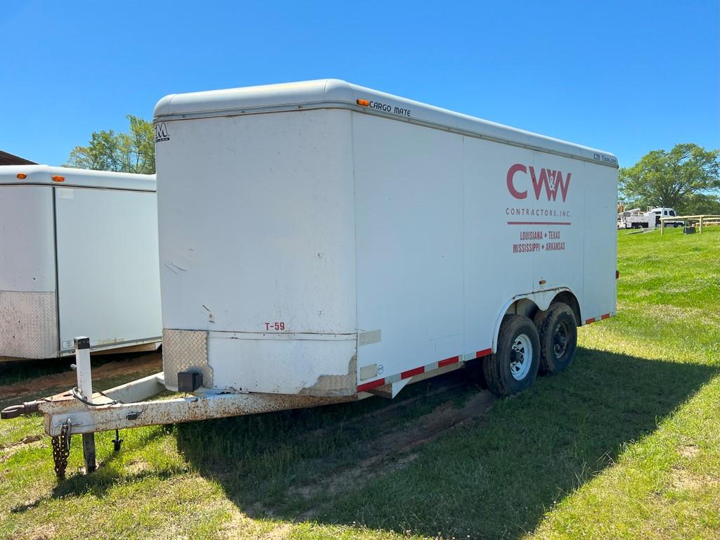 2010 CM ENCLOSED TRAILER,  16', TANDEM 6,000LB AXLES, BALL HITCH, SIDE DOOR