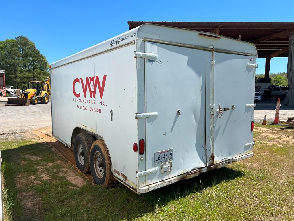 2004 S&H ENCLOSED TRAILER,  16'5K AXLES, BALL HITCH, TANDEM AXLE, SIDE DOOR