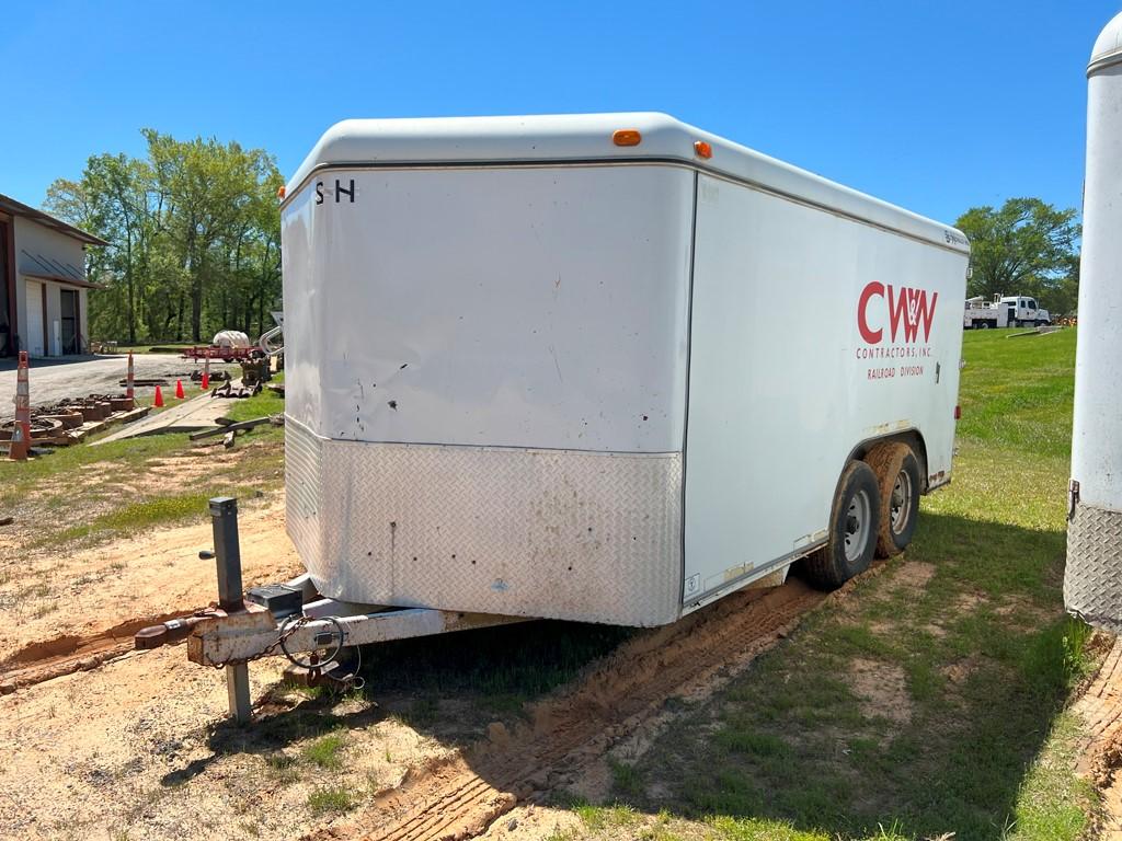 2004 S&H ENCLOSED TRAILER,  16'5K AXLES, BALL HITCH, TANDEM AXLE, SIDE DOOR