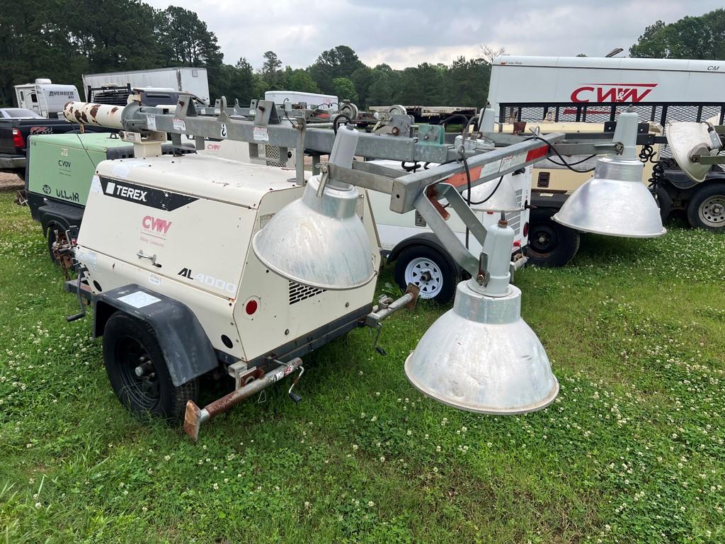 2009 TEREX AL4000 TOWABLE LIGHT TOWER/GENERATOR,  MARATHON 6KW GENERATOR, K