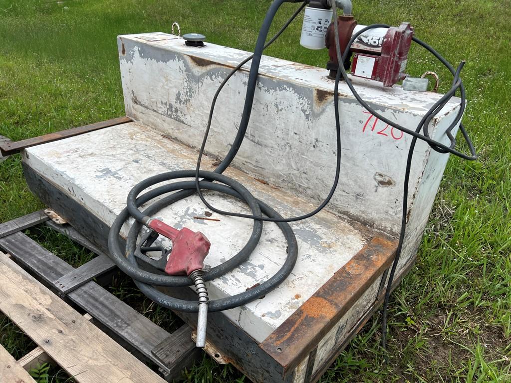 L SHAPED FUEL TANK,  12V PUMP & HOSE