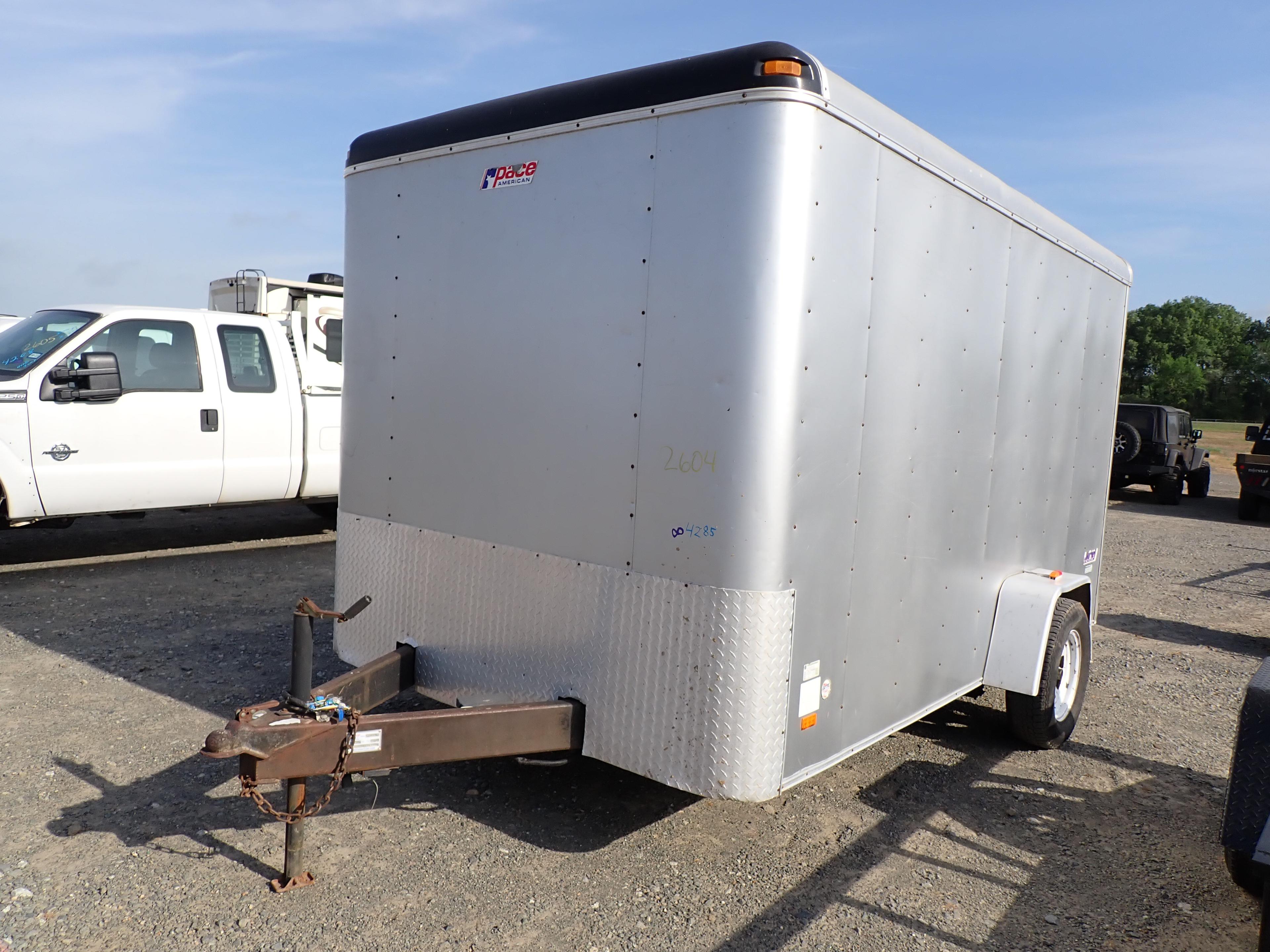 2009 CASE ENCLOSED TRAILER,  7X12', SINGLE AXLE, SINGLE TIRE, FOLD DOWN RAM