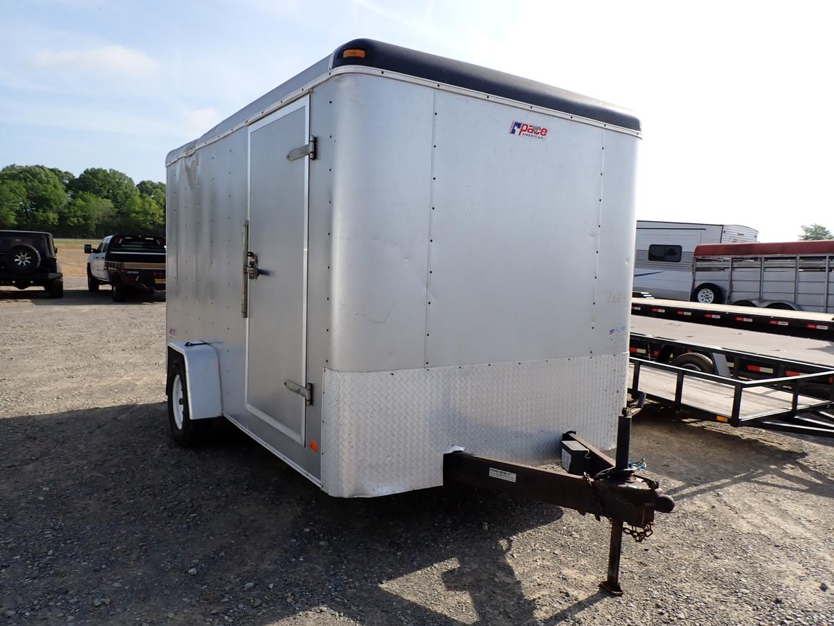 2009 CASE ENCLOSED TRAILER,  7X12', SINGLE AXLE, SINGLE TIRE, FOLD DOWN RAM