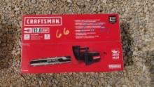 CRAFTSMAN CORDLESS ELECTRIC CHAINSAW,  12 AMP, 16" CUTTING BAR, AS IS WHERE