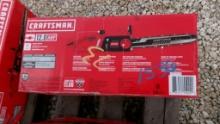 CRAFTSMAN CORDLESS ELECTRIC CHAINSAW,  12 AMP, 16" CUTTING BAR, AS IS WHERE