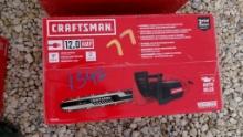 CRAFTSMAN CORDLESS ELECTRIC CHAINSAW,  12 AMP, 16" CUTTING BAR, AS IS WHERE