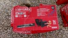 CRAFTSMAN CORDLESS ELECTRIC CHAINSAW,  12 AMP, 16" CUTTING BAR, AS IS WHERE