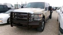 2012 FORD F350 FLATBED PICKUP TRUCK, 247119 MILES  CREW CAB, 4X4, 6.7L POWE