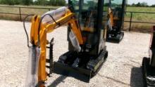 2024 MIVA VA13C MINI EXCAVATOR,  NEW/UNUSED, CAB, GAS, RUBBER TRACKS, BACKF