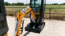 2024 MIVA VA13C MINI EXCAVATOR,  NEW/UNUSED, CAB, GAS, RUBBER TRACKS, BACKF