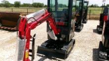 2024 MIVA VA13C MINI EXCAVATOR,  NEW/UNUSED, CAB, GAS, RUBBER TRACKS, BACKF