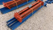 LOT OF HEAVY DUTY PALLET RACKING TRACKS,  5' LONG, BRACES & BOLTS INCLUDED,