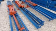 LOT OF HEAVY DUTY PALLET RACKING TRACKS,  16' LONG, ADJUSTABLE TO 4', BRACE