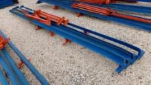 LOT OF HEAVY DUTY PALLET RACKING TRACKS,  16' LONG, ADJUSTABLE TO 4', BRACE