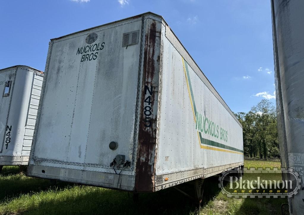 1984 GREAT DANE VAN TRAILER,  48', SLIDING TANDEM AXLES, SPRING RIDE, 24.5