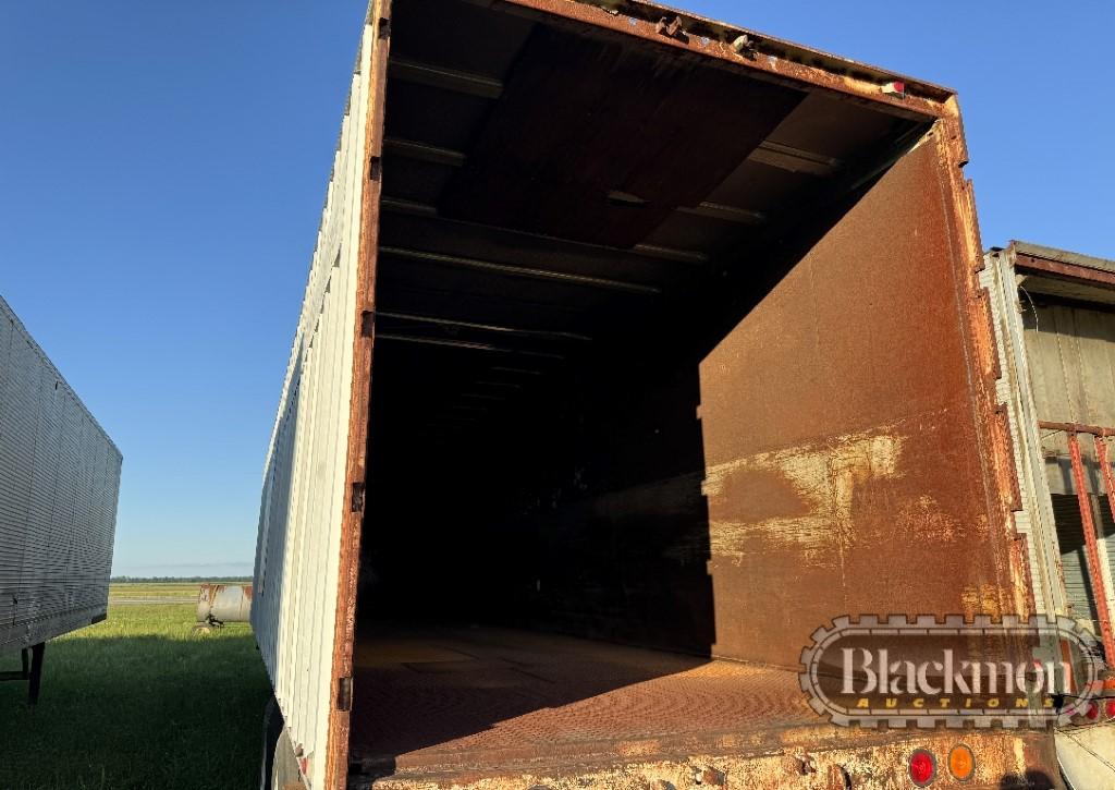 1974 GINDY VAN TRAILER,  45', SLIDING TANDEM AXLES, SPRING RIDE, 24.5 TIRES