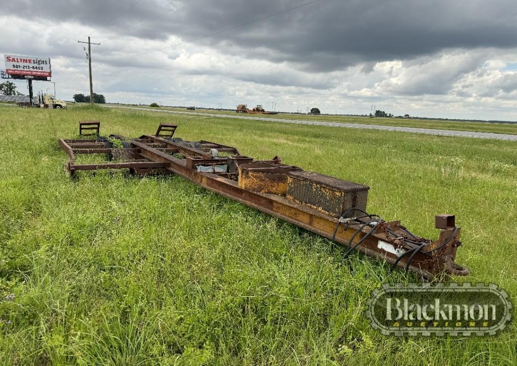 1982 Delta 33’ Spray Rig Trailer – Tandem Axle Duals, Winch, Folding Ramps,