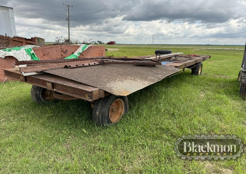 Cotton Trailer Running Gear – Tandem Axle, Metal Bed, All Scrap Pictured In