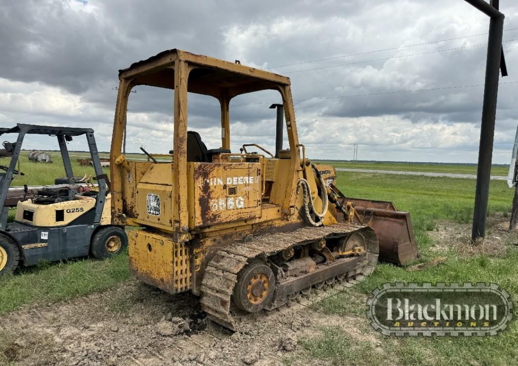 John Deere 555G Track Loader – OROPS, Canopy, 4sp F & R, GP Bucket, 8,576 h