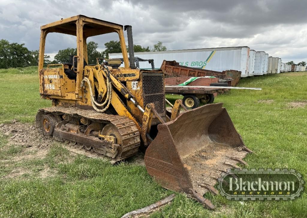 John Deere 555G Track Loader – OROPS, Canopy, 4sp F & R, GP Bucket, 8,576 h