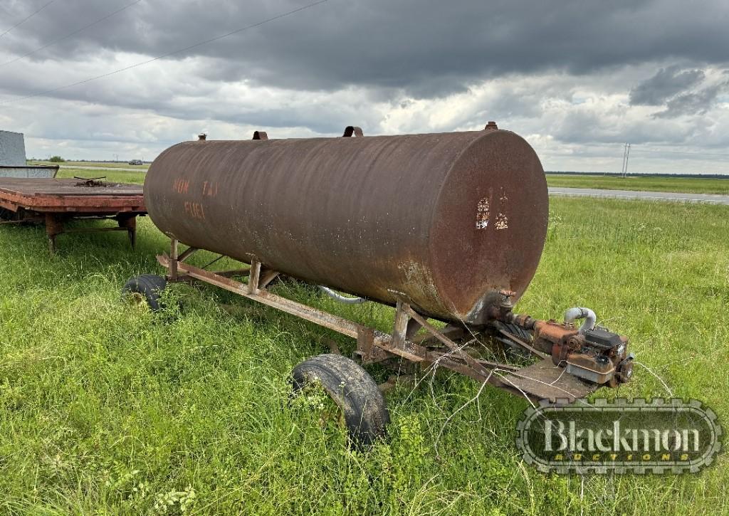 1,000 Gallon Fuel Trailer – Tandem Axle, W Fill Hose, No Title