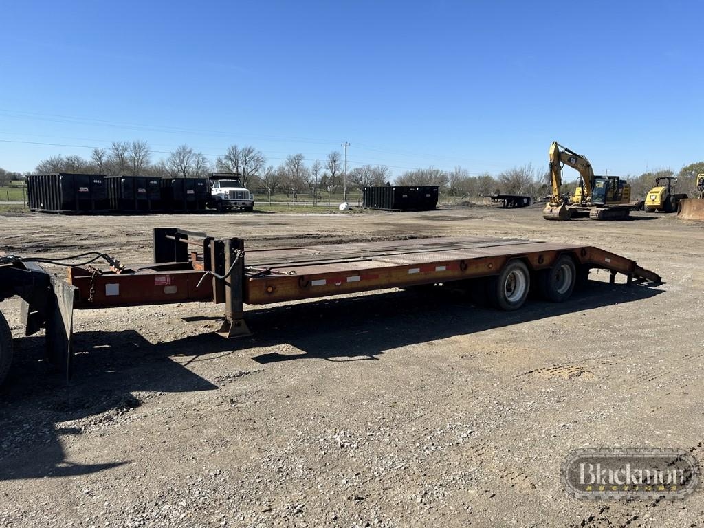 1993 BELSHE T-10 PINTLE HITCH EQUIPMENT TRAILER,  20' DECK, 5' DOVETAIL, FO