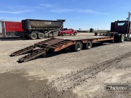 1993 BELSHE T-10 PINTLE HITCH EQUIPMENT TRAILER,  20' DECK, 5' DOVETAIL, FO