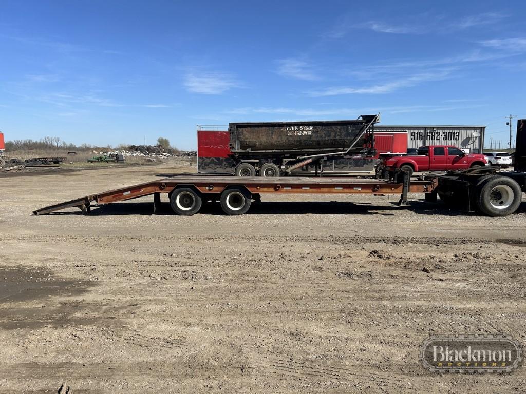 1993 BELSHE T-10 PINTLE HITCH EQUIPMENT TRAILER,  20' DECK, 5' DOVETAIL, FO