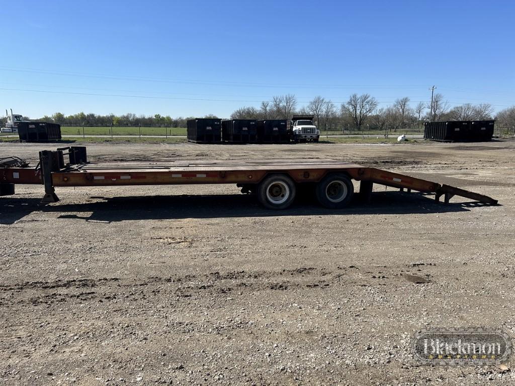 1993 BELSHE T-10 PINTLE HITCH EQUIPMENT TRAILER,  20' DECK, 5' DOVETAIL, FO