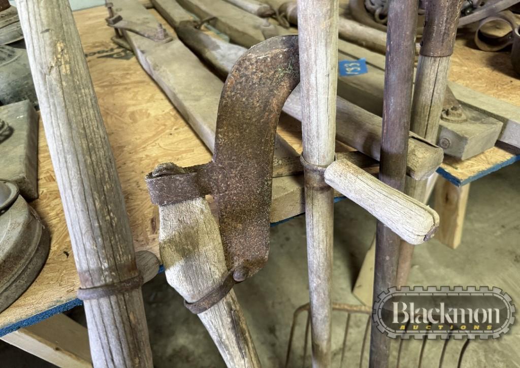 ANTIQUE SLING BLADES, FORK, & DOUBLE TREES