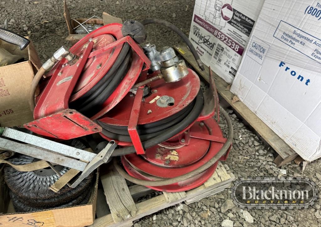 HOSE REELS, WIRE WHEELS, MISC TOOLS & SINGLE PHASE MOTOR