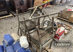 METAL CHAIRS & SHOP RAGS ON PALLET