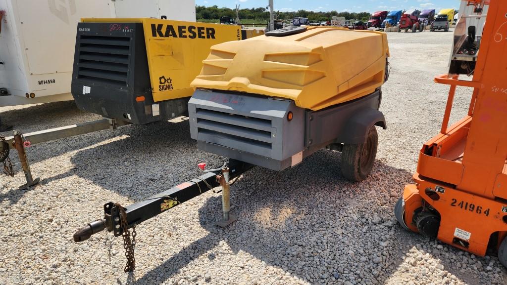 2015 ATLAS 185KD7 AIR COMPRESSOR, SHOWING 976 HRS,  KUBOTA 2.4L DIESEL, 185
