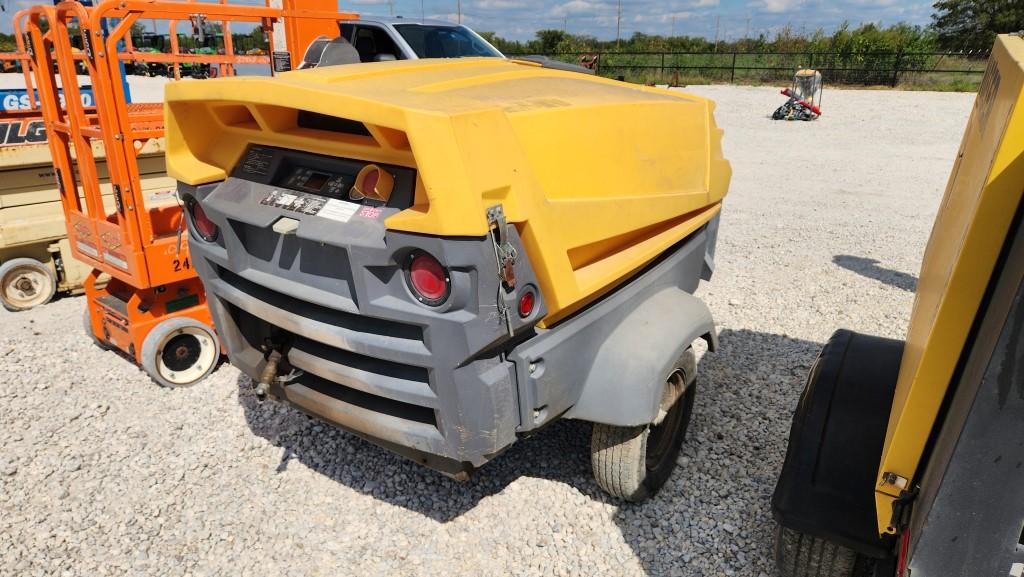 2015 ATLAS 185KD7 AIR COMPRESSOR, SHOWING 976 HRS,  KUBOTA 2.4L DIESEL, 185