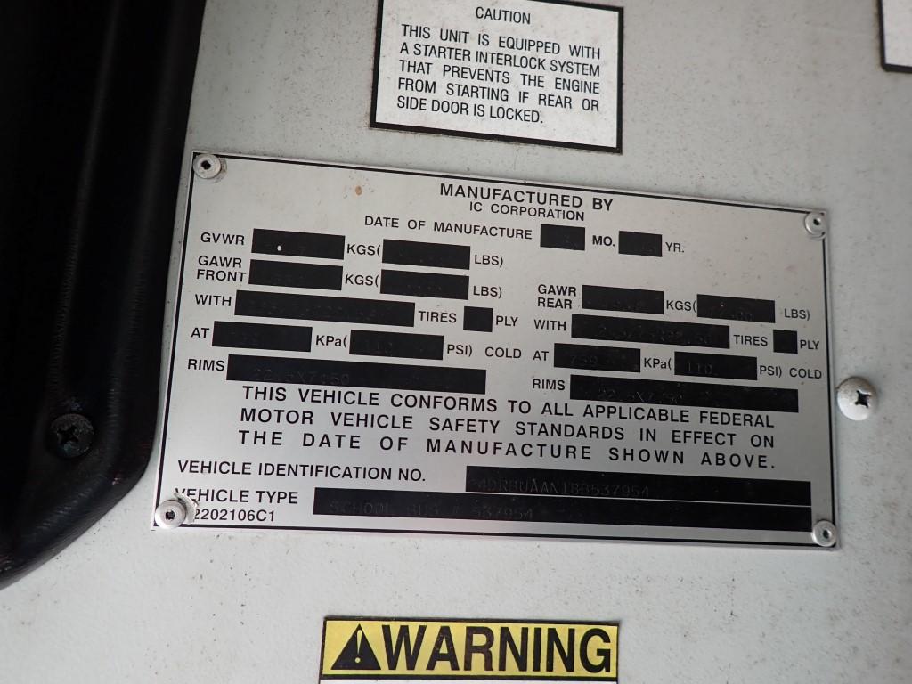 2008 INTERNATIONAL SCHOOL BUS, 192120 MILES,  MAXXFORCE 7.6L DIESEL, A/T, S