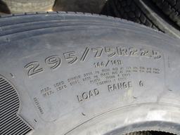 GOODYEAR (4) TIRES,  295/75R22.5
