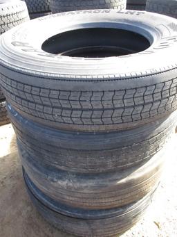 GOODYEAR (4) TIRES,  295/75R22.5