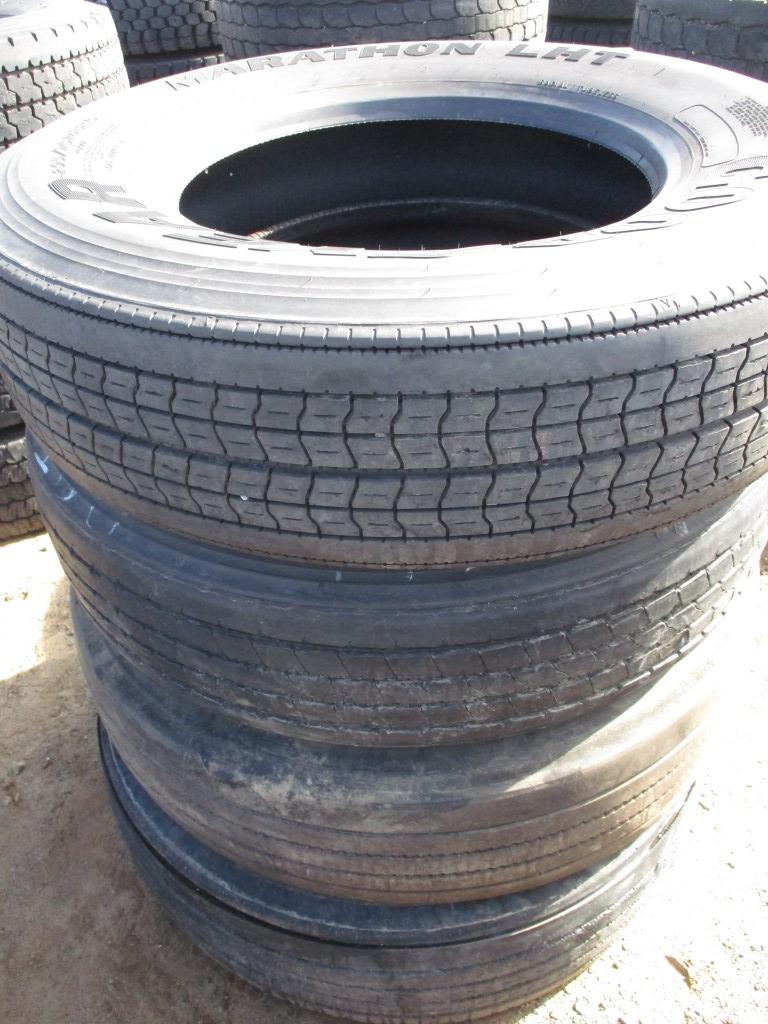 GOODYEAR (4) TIRES,  295/75R22.5