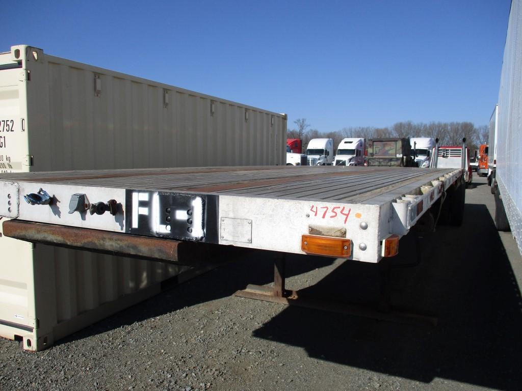 1997 TRANSCRAFT COMBO FLATBED TRAILER,  53', SPREAD AXLE, DUAL TIRE, AIR RI