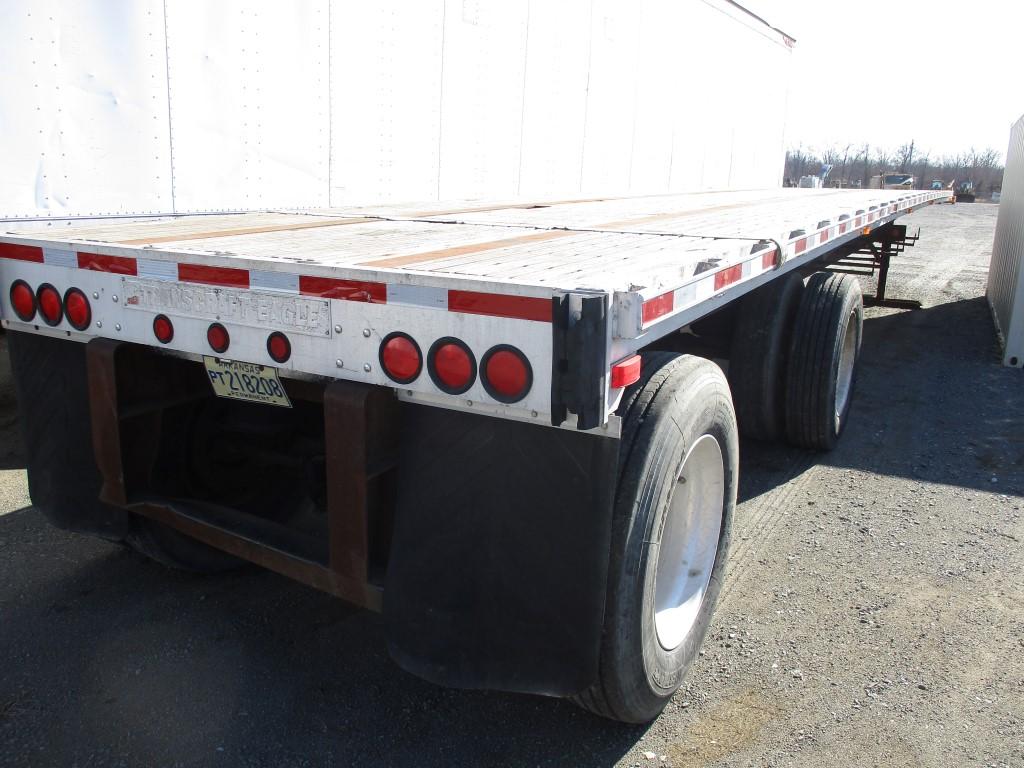1997 TRANSCRAFT COMBO FLATBED TRAILER,  53', SPREAD AXLE, DUAL TIRE, AIR RI