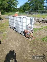 Lot With (2) Tote Tanks, 3 Point Sprayer Frame and Fuel can