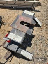 (3) extension ladders and set of ladder jacks